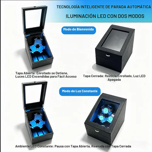 Vista 4 de Watch Winder + Watch Storage Box with Japanese Quiet Motor