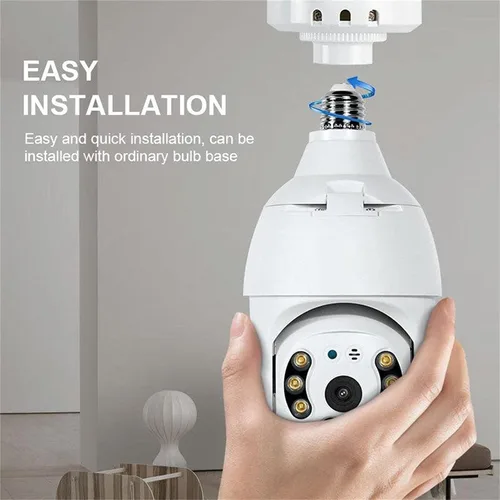Vista 7 de Bombilla inalámbrica WiFi 1080P, cámaras de seguridad inalámbricas para exteriores, 360 grados para interiores, cámaras de seguridad para seguridad