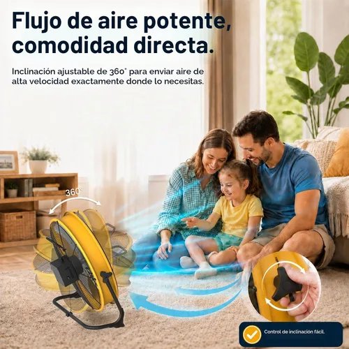 Vista 6 de T-SUNUS - Ventilador de piso con batería de 16 pulgadas, ventilador