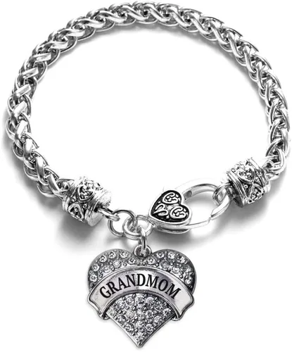 Vista 120 de Pulsera de plata con dije de corazón pavé con joyas de circonita cúbica