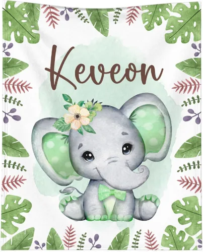 Vista 12 de Manta personalizada de animales bebés para niños y niñas, mantas personalizadas con nombre, manta ligera de franela suave para ropa de cama, sofá