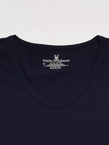 Vista 2 de Psycho Bunny Paquete de 2 camisetas elásticas de algodón con cuello en V