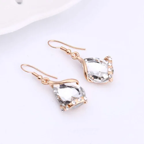 Vista 4 de Ezing Colgante de cristal para mujer, collar de cadena chapada en oro, conjunto de joyas