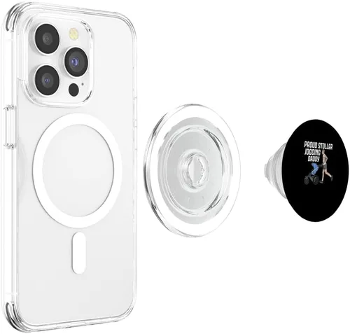 Vista 4 de Jogging Stroller Baby Running Buggy Workout Cardio Fitness PopSockets MagSafe PopGrip for iPhone