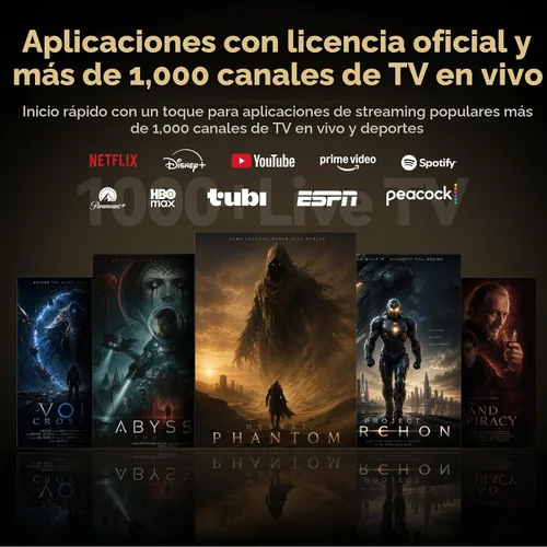 Vista 4 de Proyector Wanbo X5 Pro Google TV compatible con 4K, proyector inteligente de 1100 lúmenes ANSI con WiFi y Bluetooth, proyector de películas