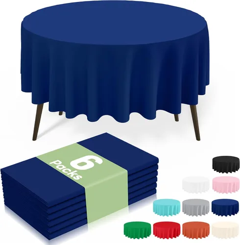 Vista 56 de 6 paquetes de manteles de plástico desechables, 54 x 72 pulgadas mantel rectangular impermeable, cubiertas de mesa decorativas a prueba de fugas