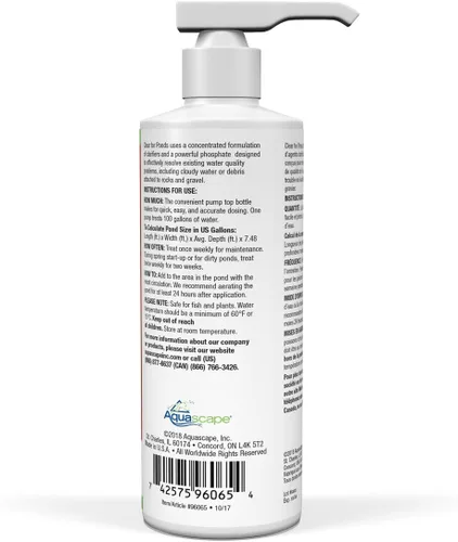 Vista 2 de Aquascape Tratamiento de agua transparente para estanques de koi y peces, mezcla de clarificadores para limpiar el agua turbia o descolorida