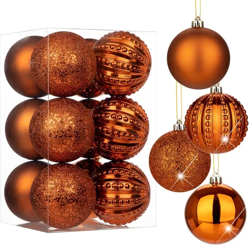 Vista 39 de Adornos de bolas de Navidad negras de 2.36 pulgadas, 25 piezas inastillables, set de adornos de Navidad, bolas de Halloween, adorno negro para árbol