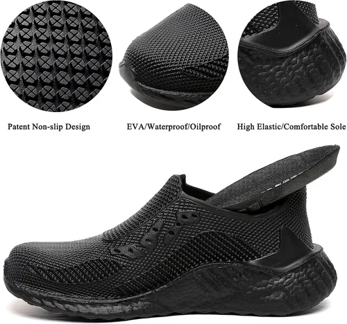 Vista 5 de Zuecos profesionales de chef para hombre, antideslizantes, resistentes al agua, para servicio de alimentos, trabajo, zapatos cómodos y casuales