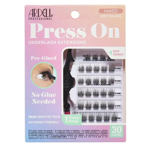 Vista 8 de Ardell Naked Press On Lashes - Extensiones de pestañas pre-pegadas en racimo, autoadhesivas, volumen suave natural, sin necesidad de pegamento, 1