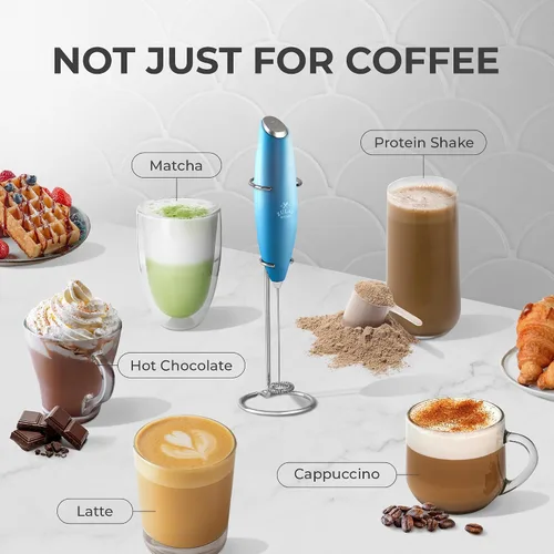 Vista 3 de Zulay Milk Boss Espumador de leche potente manual, hace espuma para latte, batidor para mezclar bebidas, café, miniespumador para capuchino, frappé