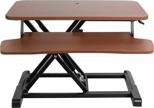 Vista 27 de VIVO Convertidor de escritorio de 26 pulgadas, Serie K, elevador ajustable de sentado a parado, estación de trabajo para dos monitores y laptop
