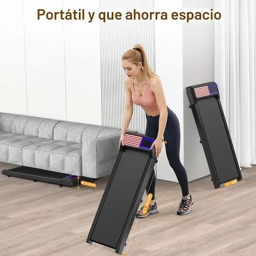 Vista 6 de Under Desk Treadmill with Incline and Handlebar Compact Treadmill，Perfect for Running, Walking & Under-Desk Use，Quiet Operation for Home or Office