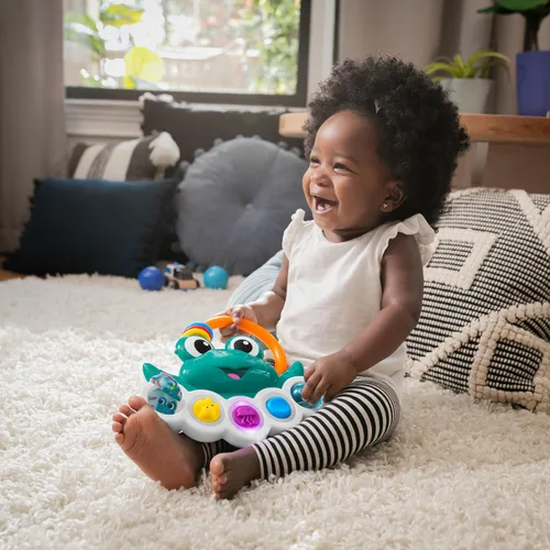 Vista 3 de Baby Einstein Ocean Explorers Neptune's Busy Bubbles - Juguete de actividad sensorial con luces interactivas y música, a partir de 3 meses Burbujas