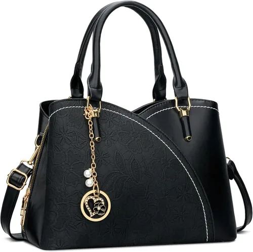 Vista 17 de KKXIU Monederos y bolsos de mano con triple compartimento para mujer, bolso de mano con asa superior