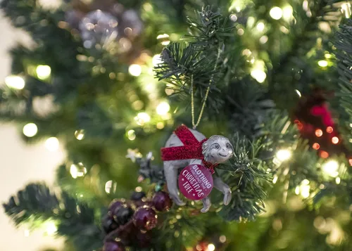 Vista 6 de DEMDACO Perezoso perezoso alrededor del árbol de Navidad, adorno de resina para árbol de Navidad, 3.5 x 2.5 pulgadas
