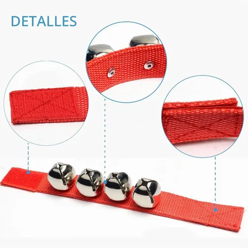 Vista 5 de Coolrunner 2 unids/4 unids banda de muñeca campanas de Navidad musical Rojo