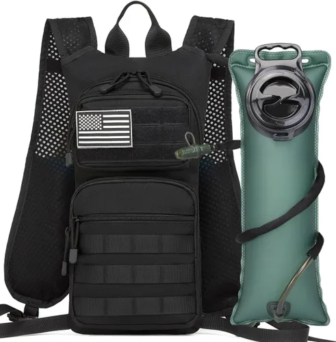 Vista 7 de Mochila de Hidratación Aislada para Senderismo Mochila de Agua Chaleco para Correr con Bolsa de Vejiga TPU de 3L para Maratón Ciclismo Hombres
