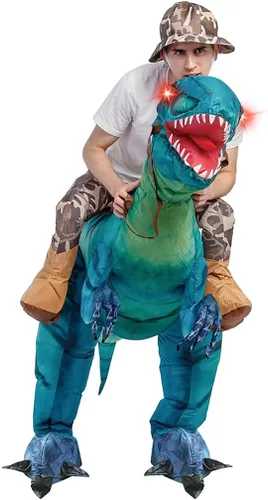 Vista 8 de GOOSH Disfraz inflable de dinosaurio para adultos, disfraz de Halloween para mujeres y hombres, divertido disfraz inflable para fiesta de Halloween
