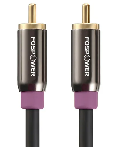 Vista 8 de FosPower Cable de subwoofer (6 pies) RCA a RCA Audio estéreo, macho a macho - Cable blindado doble Conector chapado en oro de 24 quilates