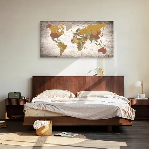 Vista 4 de B0550 - Póster de mapa del mundo, lienzo para pared, diseño moderno enmarcado del mundo, decoración de oficina en casa, mapas, impresiones