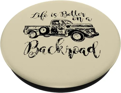 Vista 2 de Life is better on a backroad country southern woman Vintage PopSockets Swappable PopGrip