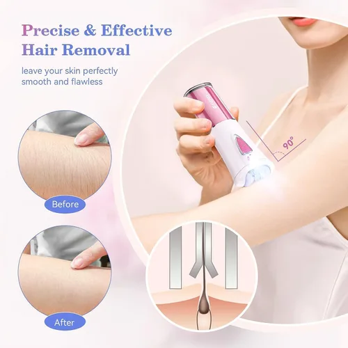 Vista 2 de Depiladora facial para mujeres, depiladora para mujer, deslizamiento suave, dispositivo de depilación para cara, piernas, brazos y axilas, removedor