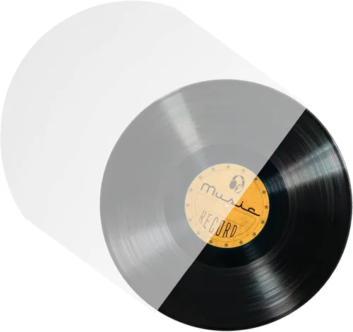 Vista 3 de Fasmov Paquete de 200 fundas interiores para discos de vinilo de 12 pulgadas, fundas protectoras de plástico LP de fondo redondo, cubiertas