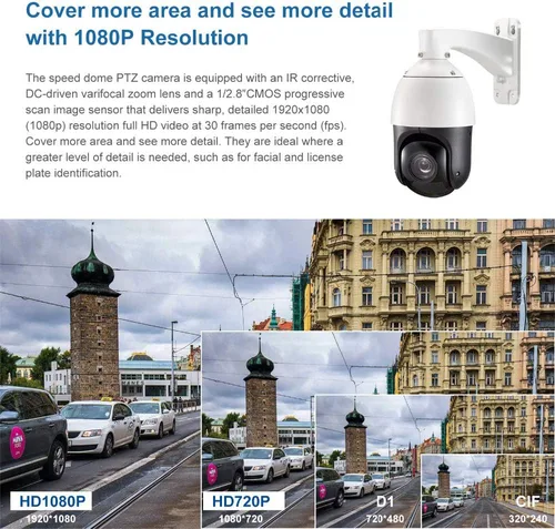 Vista 4 de EVERSECU Cámara de seguridad PTZ de crucero automático de 2 MP con zoom óptico HD 4 en 1 TVI/AHD/CVI/CVBS videovigilancia - Escaneo