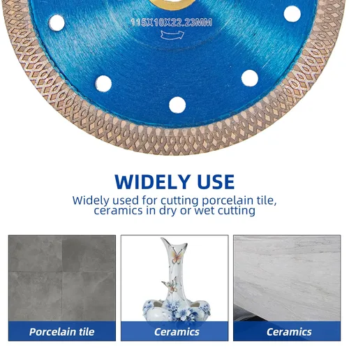 Vista 6 de GoYonder Hoja de azulejo de 4.5 pulgadas, hoja de sierra de diamante súper fina para cortar azulejos de porcelana, cerámica de mármol de granito