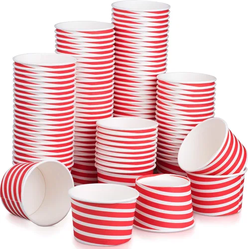 Vista 8 de Vasos de helado – Paquete de 100 tazas de helado para helado, tazas de postre de yogur congelado
