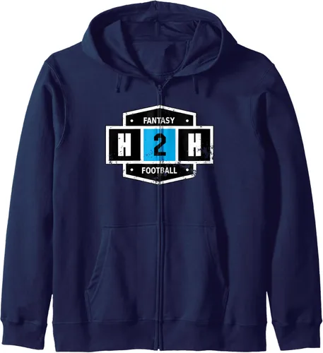 Vista 6 de H2H Fantasy Football - Sudadera con capucha con cremallera, Negro