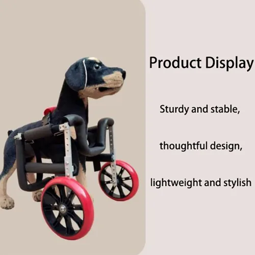 Vista 5 de Silla de ruedas para perros Resistente, ligera y elegante Estante de altura ajustable y tubo de espuma cómodo (XXS)