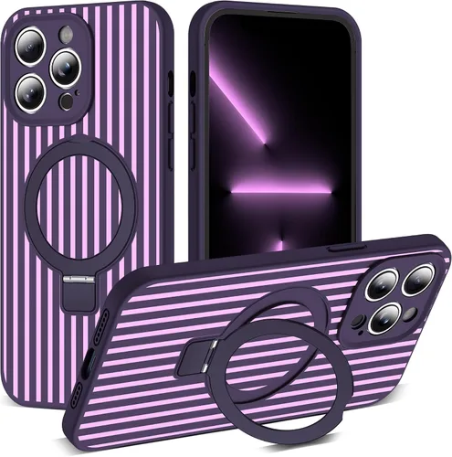 Vista 114 de SKYLMW Funda diseñada para iPhone 11 con soporte magnético invisible Compatible con Mag-Safe, a prueba de caídas de grado militar, a prueba