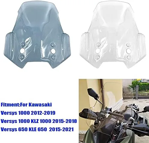 Vista 3 de GLoyer Parabrisas de motocicleta compatible con Kawasaki Versys1000 KLZ1000 LT 2012-2019 deflectores de viento, protector de parabrisas Versys 650