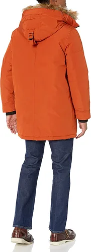 Vista 2 de GUESS Men's Heavyweight Hooded Parka Jacket With Removable Faux Fur Trim