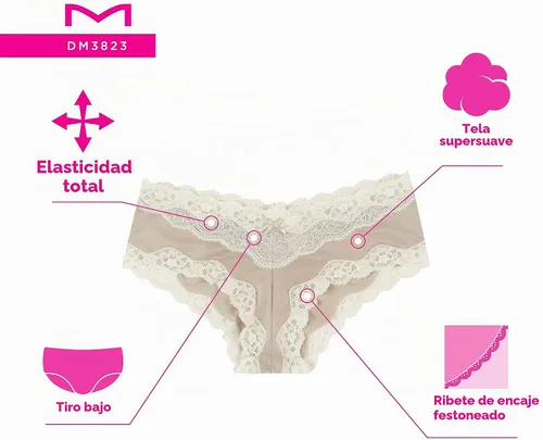 Vista 5 de Maidenform Ropa interior hipster para mujer, paquete de 3, ropa interior atrevida de tiro bajo, paquete de bragas hipster de encaje para mujer