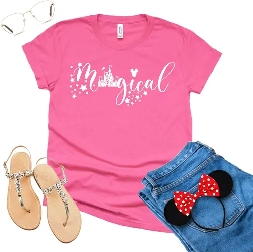 Vista 4 de Camiseta mágica de parque temático para vacaciones familiares, camiseta unisex de Disneyworld para adultos