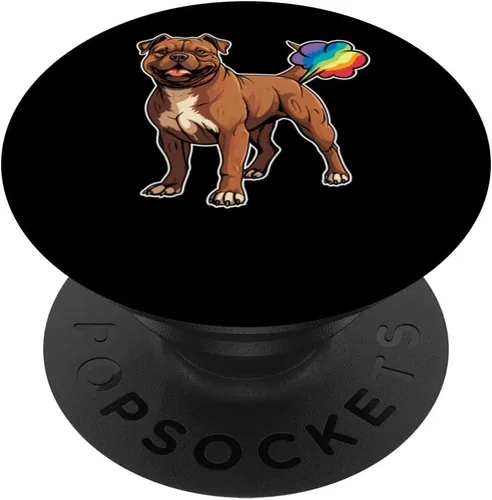 Vista 6 de American Bully Cute Pet Bulldog – Raza de perro Rainbow Fart PopSockets MagSafe PopGrip para iPhone
