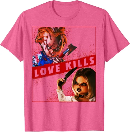 Vista 21 de Child's Play Chucky and Tiffany Love Kills T-Shirt Asphalt Grey