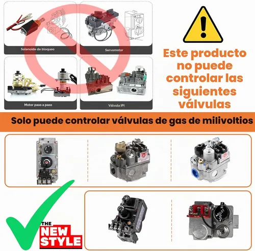 Vista 4 de Kit de control remoto para chimenea de gas, control remoto de encendido/apagado, para sistema de válvula de milivoltio, reemplazo para skytech