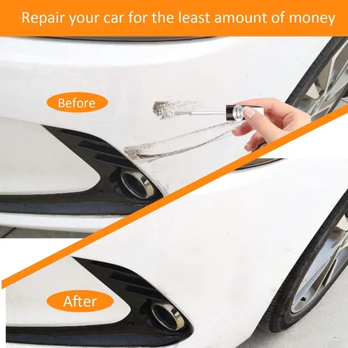 Vista 5 de Lápiz de Reparación de Arañazos de Coche Dos en Uno - Pintura de Retoque Rápida y Fácil para Varios Coches (Blanco)