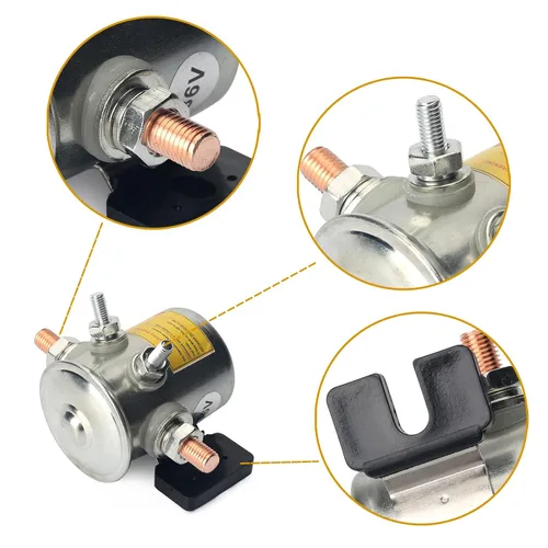 Vista 7 de Relé solenoide de servicio continuo de la serie #70 de 36 voltios con kit de resistencia y diodos compatible con carrito de golf EZGO, 4 terminales
