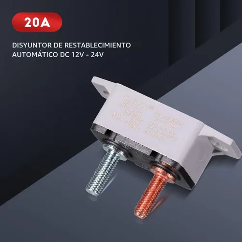 Vista 5 de 4 Piezas de Interruptor de Circuito de Reinicio Automático DC 12V - 24V con Perno de Tornillo de Cubierta para Automotriz y Más (20 Amperios)