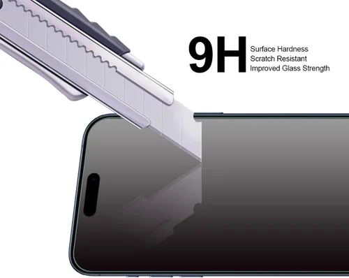 Vista 4 de Supershieldz (2 unidades) Diseñado para iPhone 15 Pro Max (6.7 pulgadas) + protector de pantalla de vidrio templado para lente de cámara