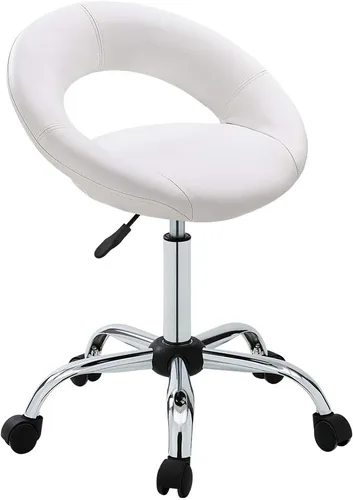 Vista 10 de DUHOME Taburete de trabajo WY-171XF Crescent Silla giratoria ajustable con ruedas (negro)