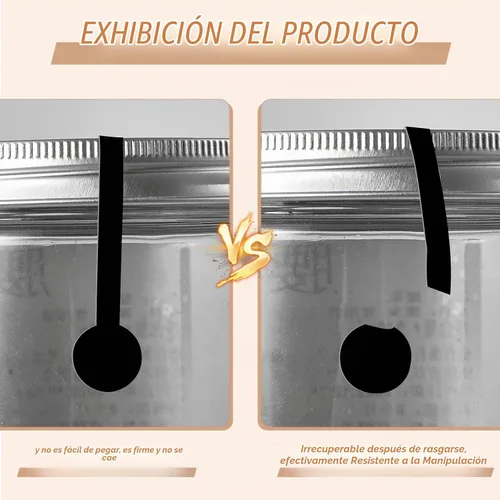 Vista 4 de Teling 2 Rollos 1000 Piezas Cinta Evidente de Manipulación 2.75 x 0.5 Pulgadas Pegatinas Calcomanías a Prueba de Manipulación Cinta en Blanco