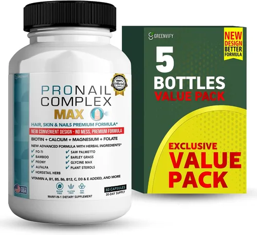 Vista 11 de ProNail Complex Max Suplemento premium para cabello, piel y uñas con biotina y mezcla de hierbas, 60 cápsulas, suministro para 30 días (1)