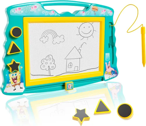 Vista 15 de Lollipop Baby Shark - Pizarra de dibujo magnética con lápiz capacitivo y 3 sellos, para niños o niñas (azul).