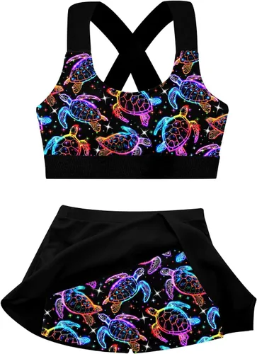 Vista 14 de Traje de baño para niñas de 2 piezas con pantalones cortos con Alania Floral